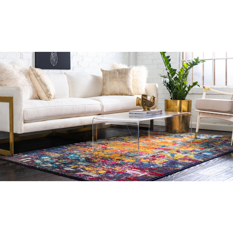 Rizer Washable Abstract Indoor Rug, Rectangle 9' x 12'2"