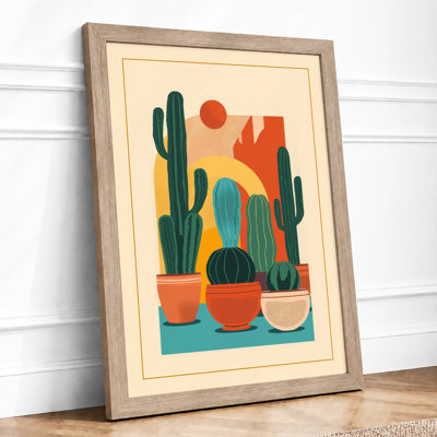 Desert Garden Mid-Century - Framed Print