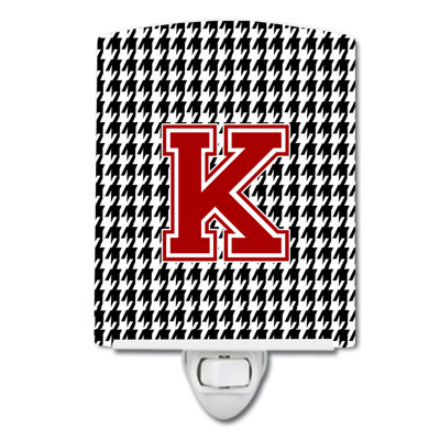 Éclairage de nuit en céramique monogramme houndstooth