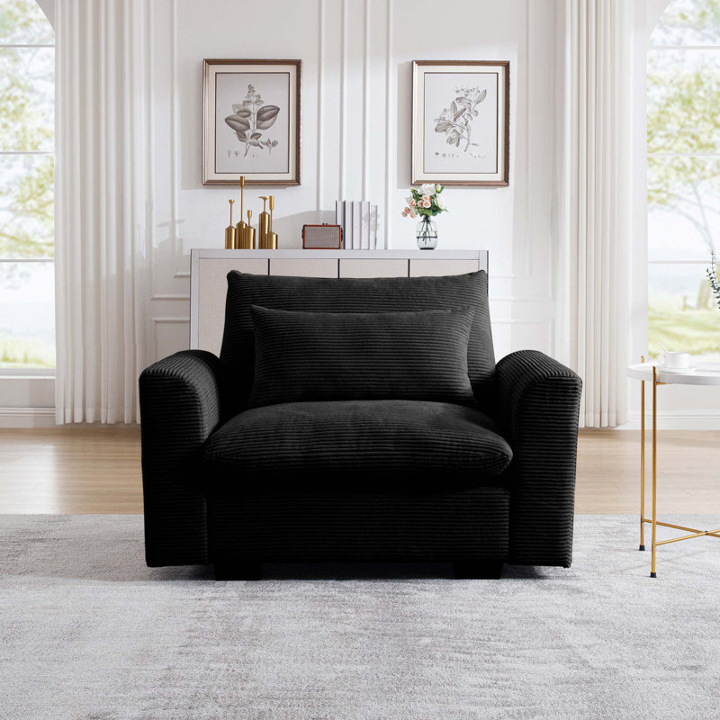 Fauteuil d'appoint Corduroy, Noir