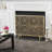 Iron Fireplace Protector, Overlapping Circle Pattern, Single, Gold Stylish Screen, Geometric Overlap, Single Panel, Golden Hue