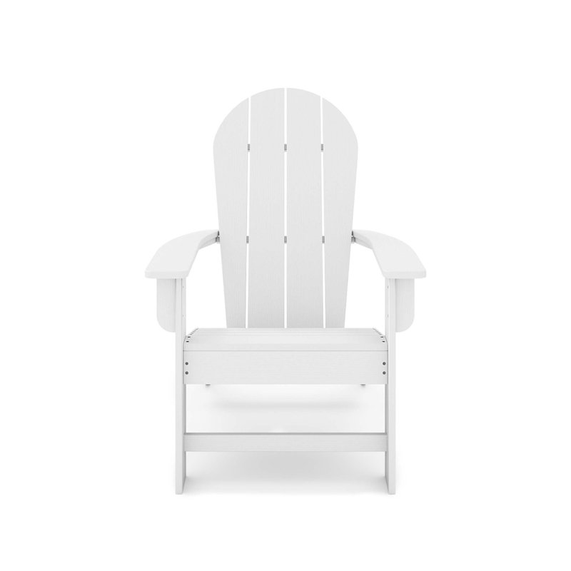 Chaise Adirondack - Bois d'œuvre en polyéthylène haute qualité pour piscine, patio et jardin, Blanc