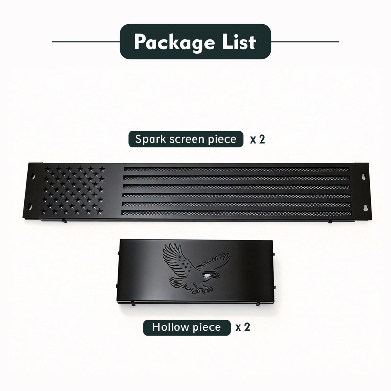 Accessoire de foyer en acier pour table de foyer d'extérieur, 4.73" H x 32.28" W x 10.63" D