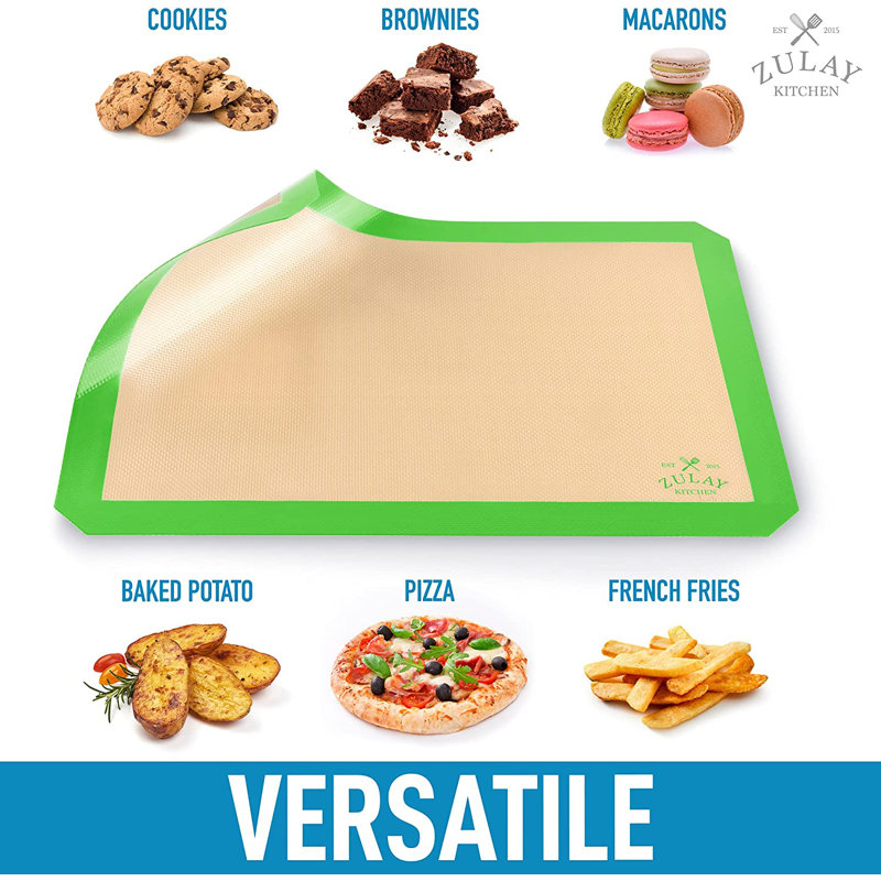 Light Green Silicone Nonstick Reusable Baking Sheet Set