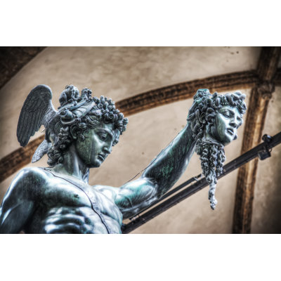 Detail Of Perseo Holding MedUSA Head by AlKane - Wrapped Canvas Print