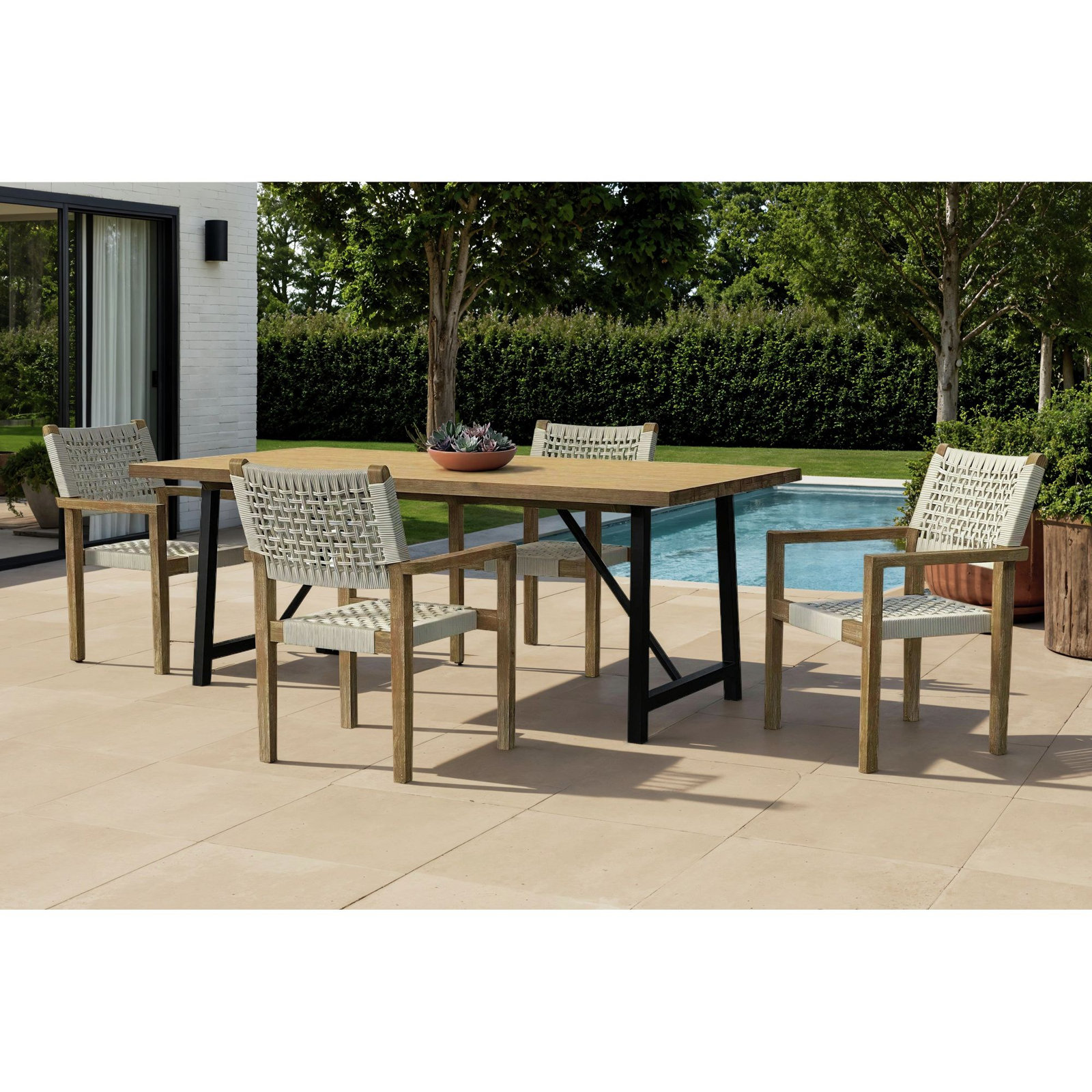 Gladwin 79" Acacia Patio Dining Table