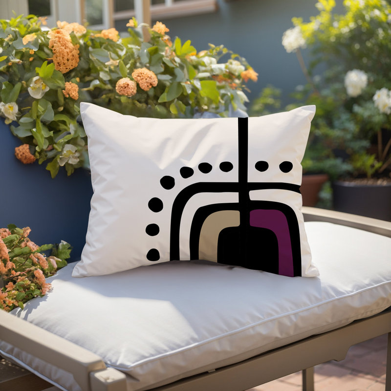 Coussin lombaire réversible intérieur / extérieur Sofi Minimalist, H 14 po x l 20 po, Mauve