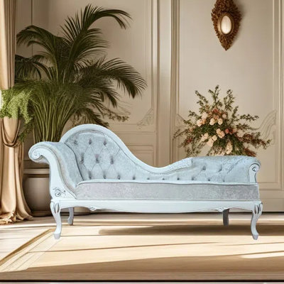 Neoclassical solid wood leisure home chaise lounge