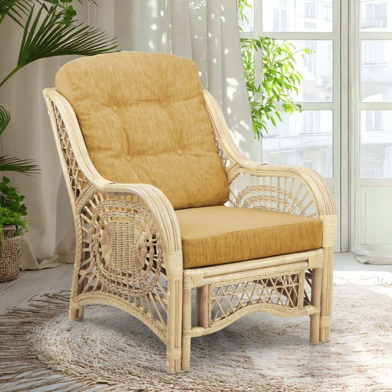 Fauteuil capitonné de 28 po de largeur, Jaune