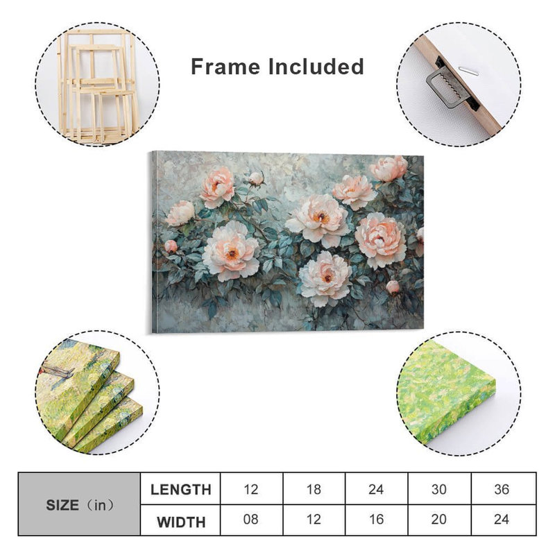 Art mural sur toile 8 "x 12" avec cadre en bois, prêt à être accroché, 8?12inch