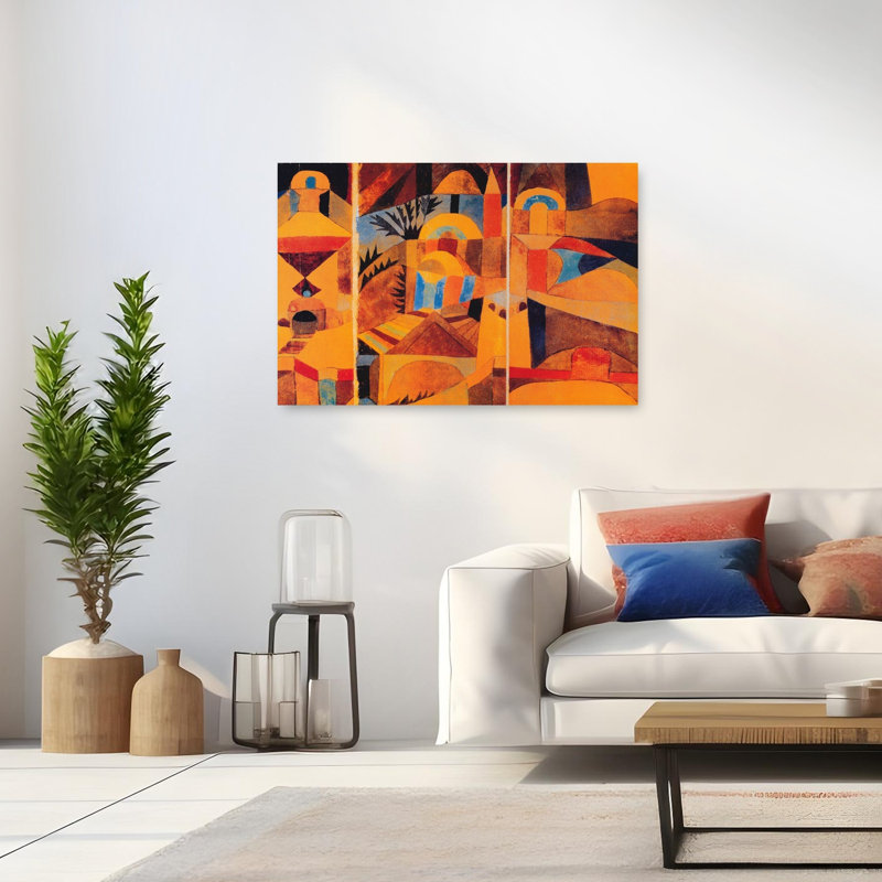 Il Giardino Del Tempio Abstract Contemporary Wall Art Print by Paul Klee - 1 Piece Wrapped Canvas Wall Art