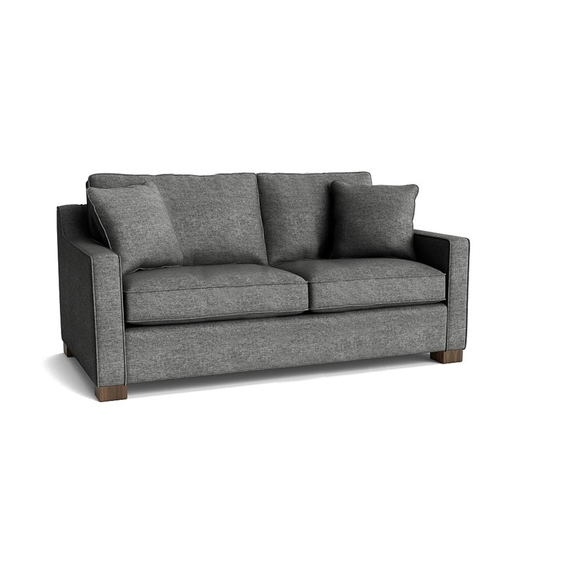 Aceyon Upholstered 71'' Sleeper Sofa, Jango Charcoal, Walnut