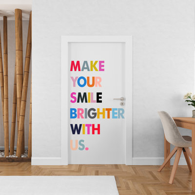 Décalcomanie murale, sourire, autocollants dentaires, autocollant de porte, autocollant de porte, art mural