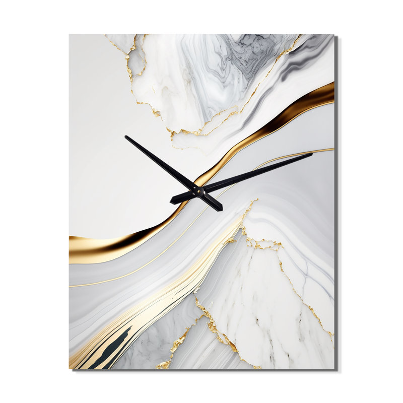 Abstract Geode Waves IV - Horloge murale abstraite, H 40 po x l 30 po x P 1 po
