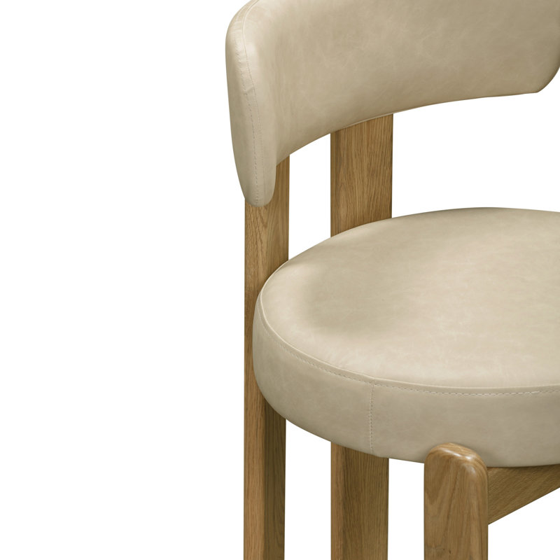 Vegan Leather Dining Chair, Cream