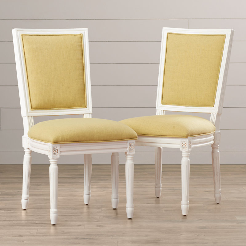 Moneta 19.5'' H Upholstered Side Chair, Spring Green/Cream