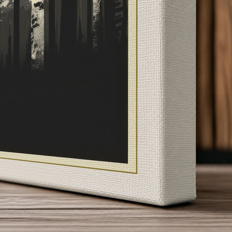 Forest Sun Modern - Wrapped Canvas, 30x20 - 76.2 x 50.8 cm, Cream Border