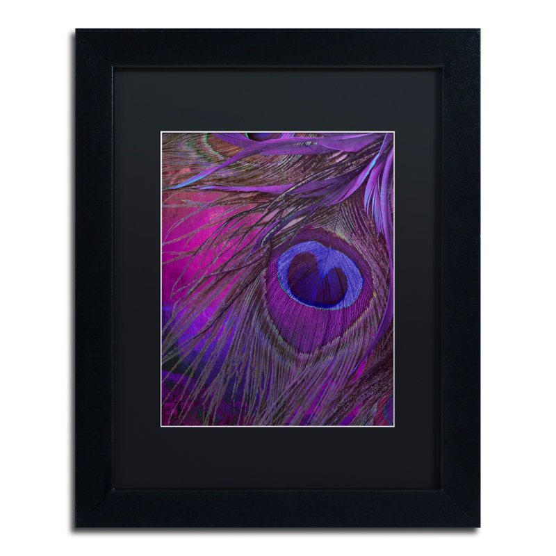 «Peacock Candy IV» par Jadaya, impression encadrée, H 14 po x l 11 po x P 0,5 po, Noir