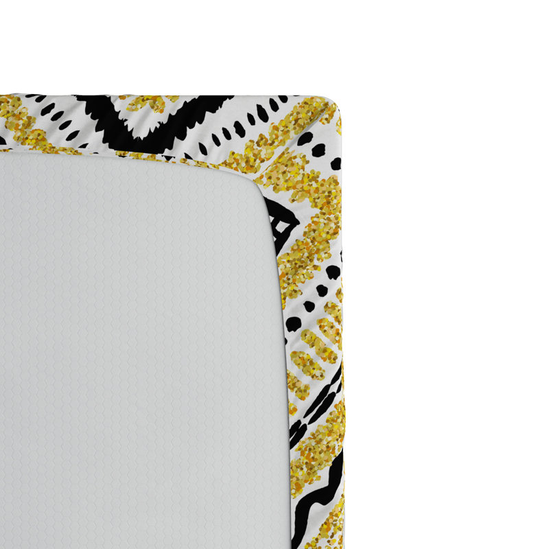 Microfiber Geometric Fitted Sheet, Full Fitted Sheet