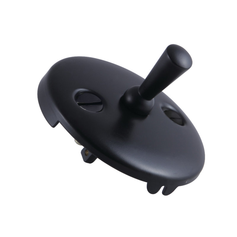 Kingston Brass Made To Match Round Bathtub Overflow Plate with Trip Lever, Matte Black