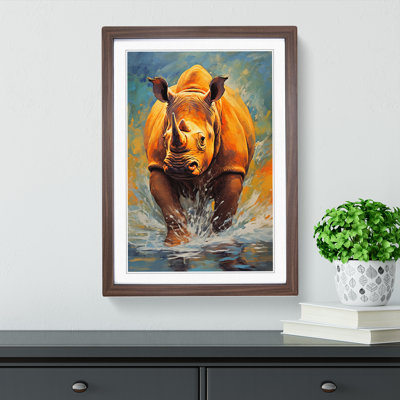 Rhino Expressionism - Framed Print