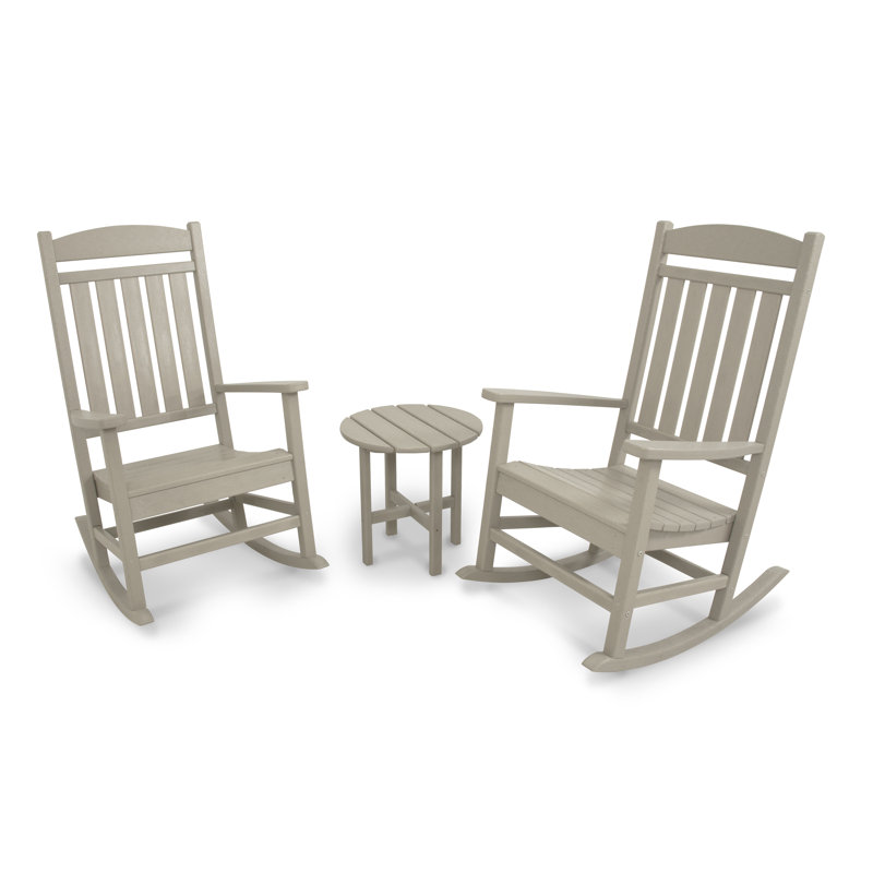 POLYWOOD Classics 3-Piece Rocker Seating Set, Sand
