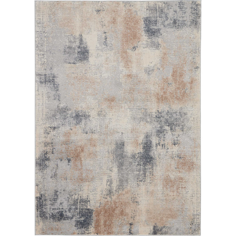 Tapis beige/gris à motif abstrait Comer, Rectangle 9 pi 3 po x 12 pi 9 po