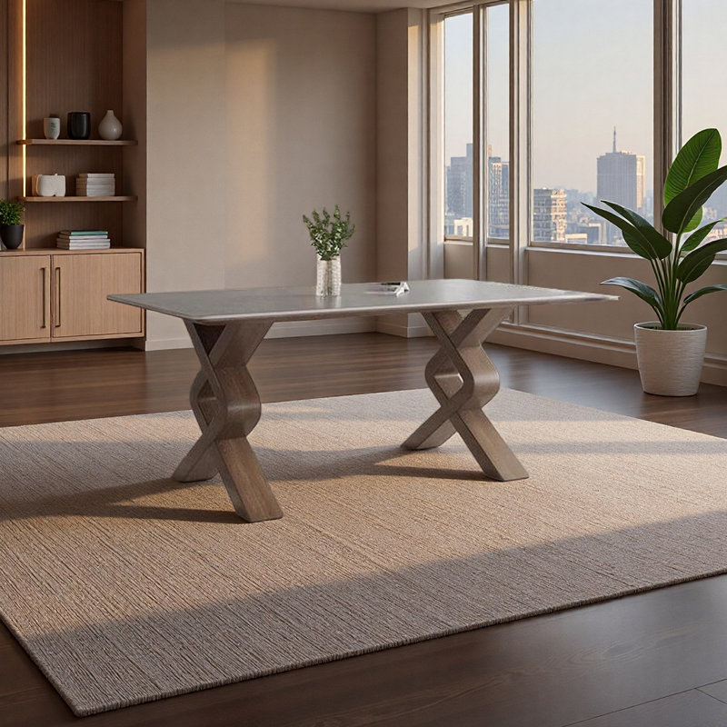 Table de salle à manger exquise et unique, H 29,52 po x L 55,11 po x l 31,49 po