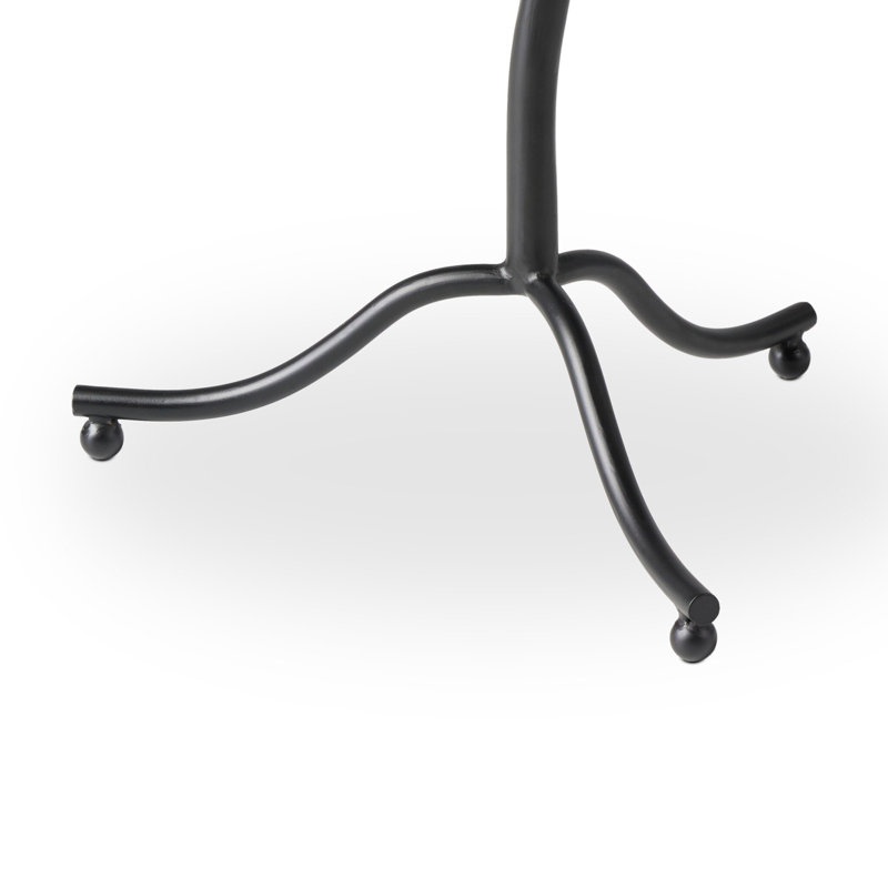 SOPHIE Marble End Table, Black Marble Top/Iron Matte Black Base