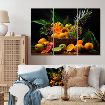 Ensemble de 3 décorations murales 3 fruits des Caraïbes I