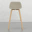 Tabouret de 2 - généreux siège en placage de lin naturel avec 2 comptoirs et pieds en bois