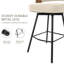 Swivel Upholstered Counter Stool with Metal Frame-453626688
