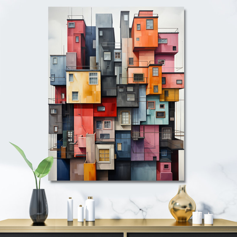 "Lamoyne Constructivism", reproduction sur toile, H 20 po x l 12 po x P 1 po, Toile tendue