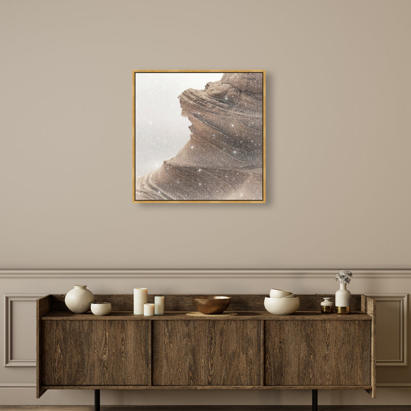 Stoic Sandstone I Print by Oliver Gal, 31"H x 31"W, Gold Floater Frame
