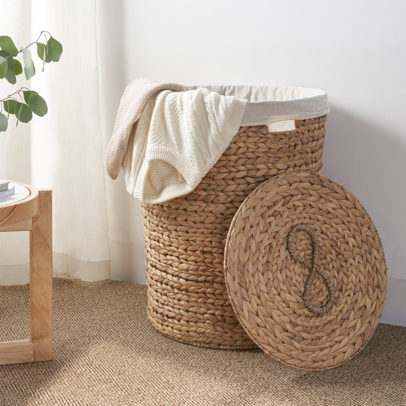 Ludmilla Extra Large Laundry Hamper Iron Framed with Lid, 18 x 18 x 23 in / 96 L, Extra Large 23" H x 18" W x 18" D