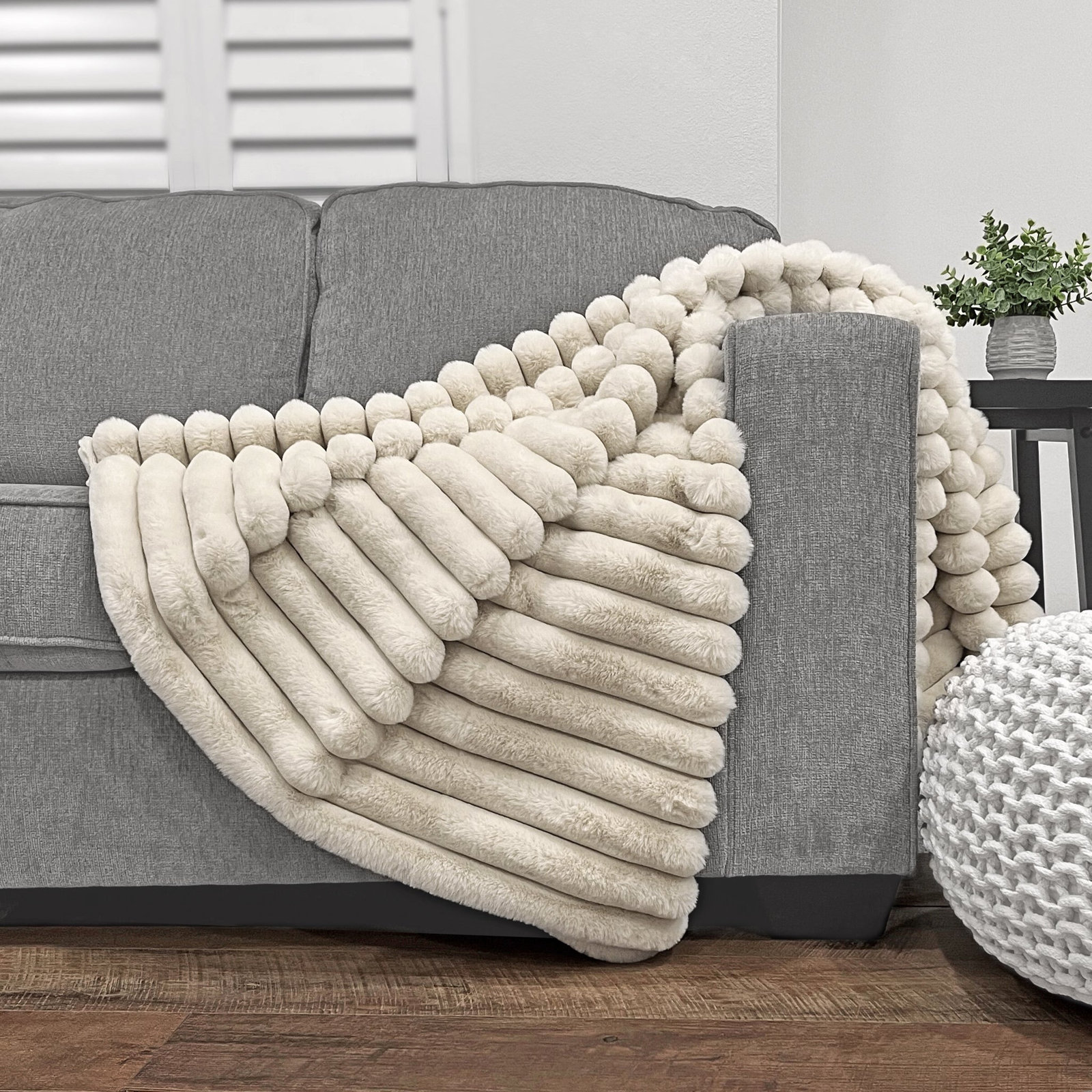 Mulliken Throw Blanket, Ivory