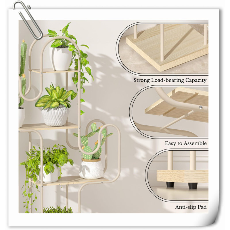 Cactus Palaiseur, étagère d'angle pour plantes d'intérieur, Blanc