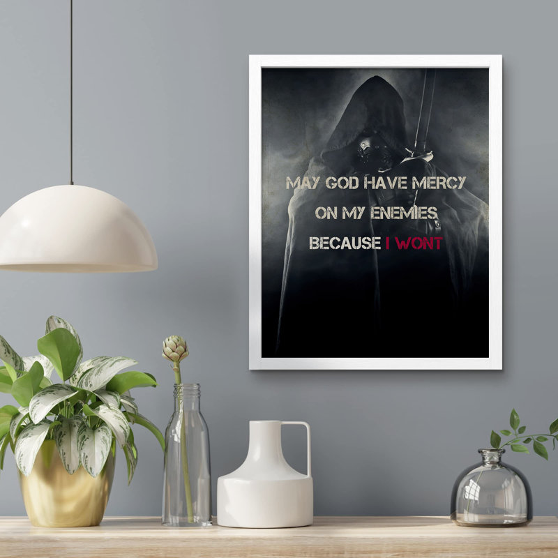 «May God Have Mercy For En ennuis parce que je ne le ferai pas» sur papier, Blanc, H 10 po x l 8 po
