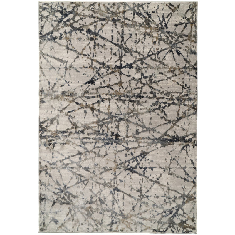 Tapis gris / bleu Dionatta, Rectangle 7 pi 10 po x 10 pi 10 po