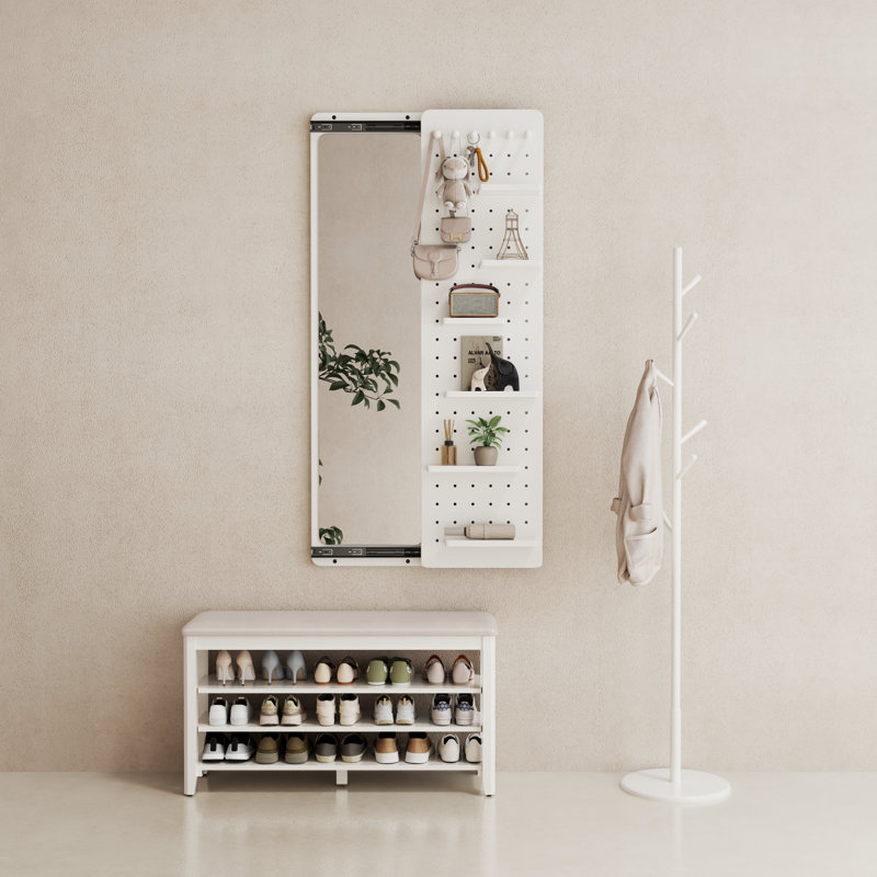 Miroir mural Adryell, Blanc, H 53,5 po x l 31,4 po - 6 tablettes