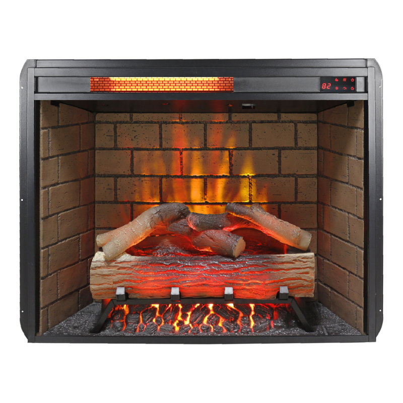 Infrared Electric Fireplace With Removable Trim Kit, 1500W Heat Generator, Smokeless Firebox, Adjustable Flame & Ember Brightness, 5000 /Hour, 400 Sq. Ft. Heating Area, 3 Installation Ways, /Ul