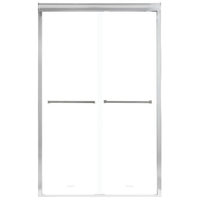Porte de douche l 48 po x H 76 po, porte coulissante semi-by-pass H 76 po, finition, verre trempé