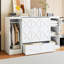 Lit simple blanc avec rangement et tablettes de chevet - option de structure stable