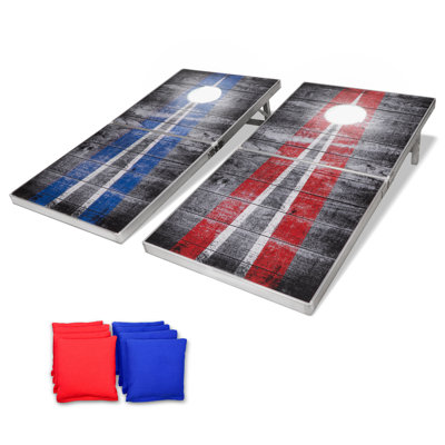 Ensemble de cornhole GoSports à conception rustique à DEL, taille réglementaire - L'ensemble comprend 2 planches réglables pliables, 8 sacs à billes et des règles