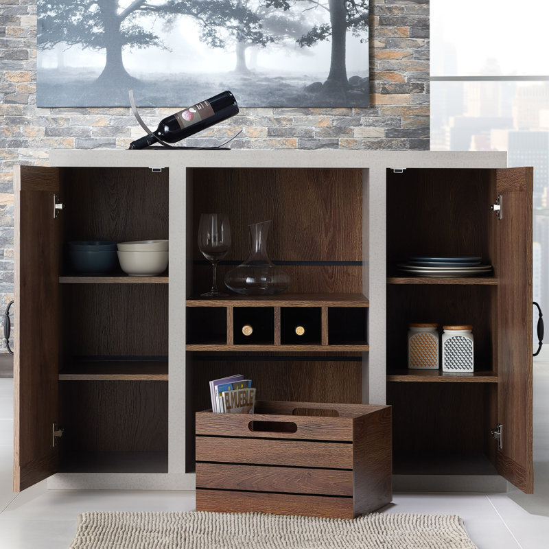 Kissena 47.25'' Sideboard, Walnut/Cement