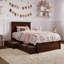 Lit plateforme avec rangement en bois massif Ashante avec pied de lit et tiroirs sous le lit-2141740066-2141740067