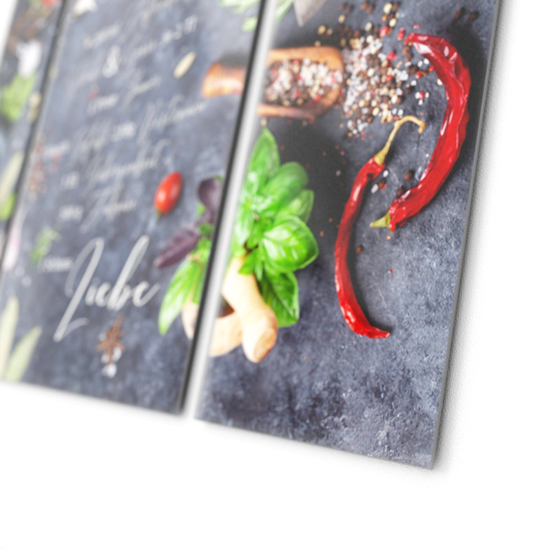 Family Recipe - 3 Piece No Frame Print on Glass