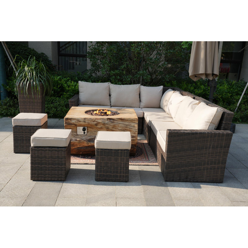 9 - Person Patio Conversation Set with Cushions
