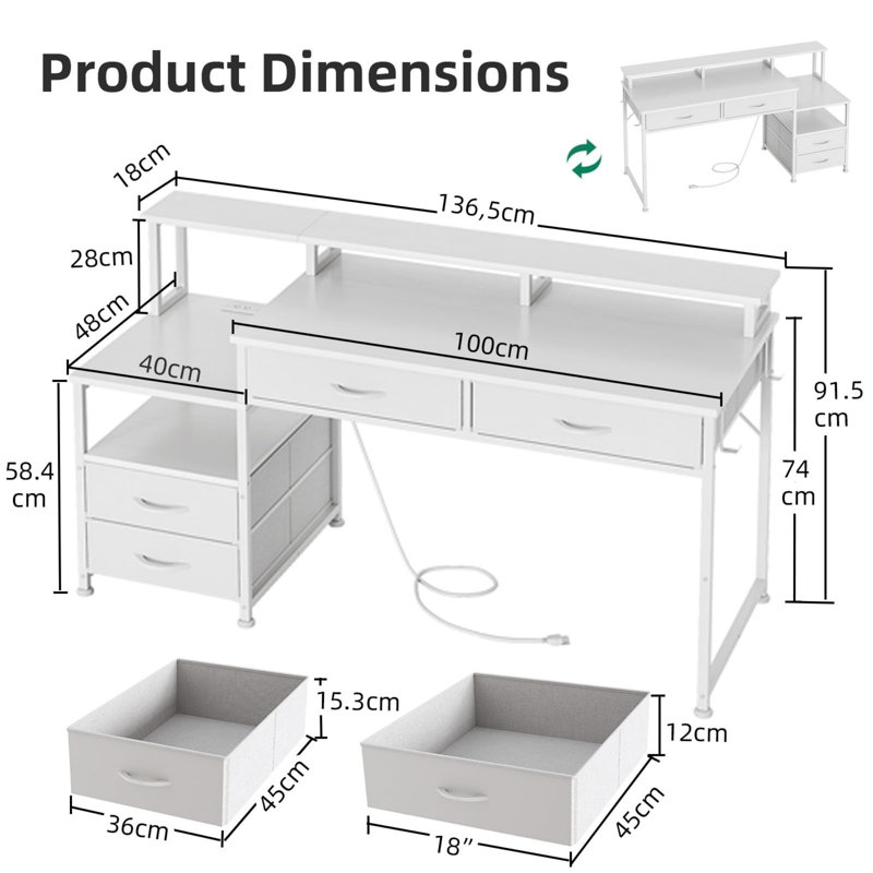 Metal Base Computer Desk