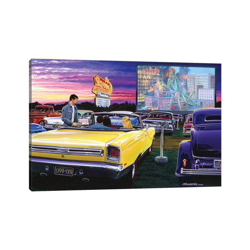 Sky View Drive-in by Bruce Kaiser - Wrapped Canvas Print, 66.04 cm H x 45.72 cm W x 1.91 cm D